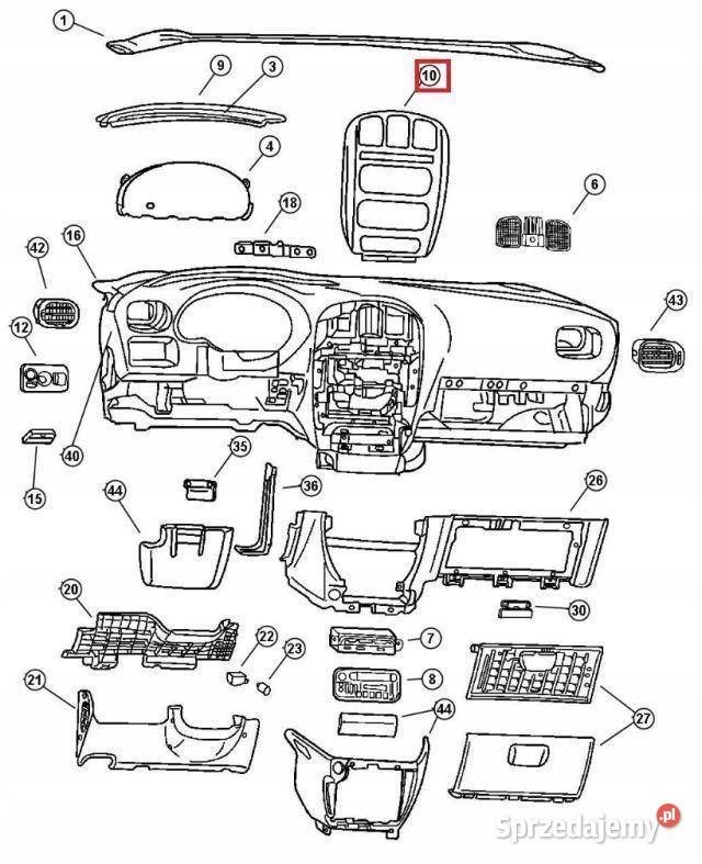RAMKA OBUDOWA KONSOLI DODGE RAM 4500 5500 09r