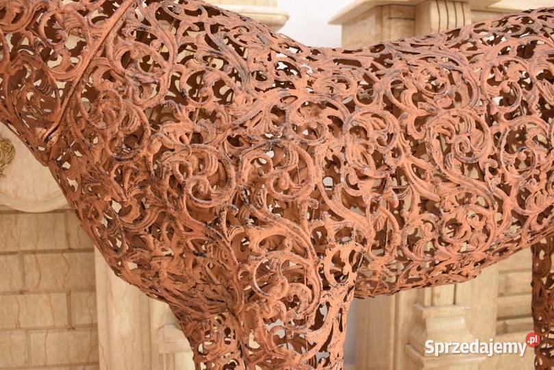 Ogromna Figura Koń Konik Rdza Rzeźba Metalowa Kraków