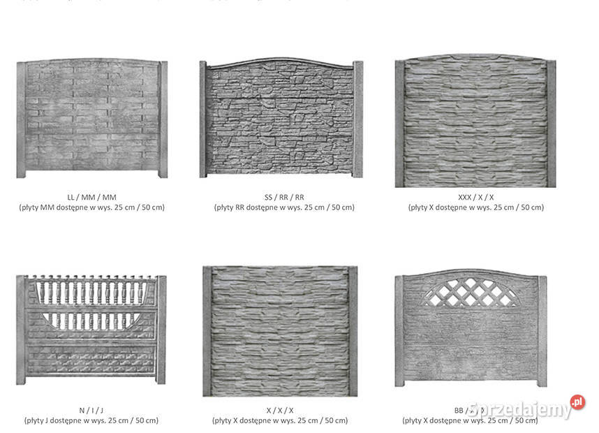 Ogrodzenie betonowe płot z betonu PRODUCENT Górno