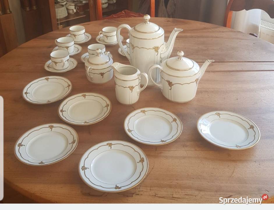Serwis porcelanowy złocony Koenigeszelt Silesia Porcelana i szkło Orneta sprzedam