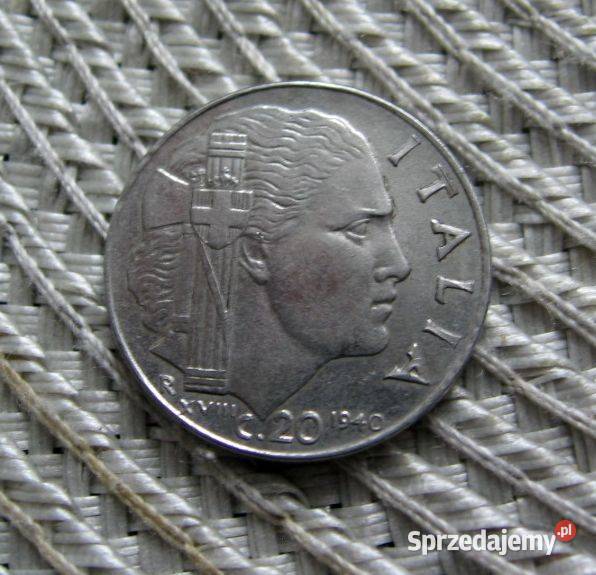 Włoczy 20 Centasimi 1940r Magnetyczna Kalisz
