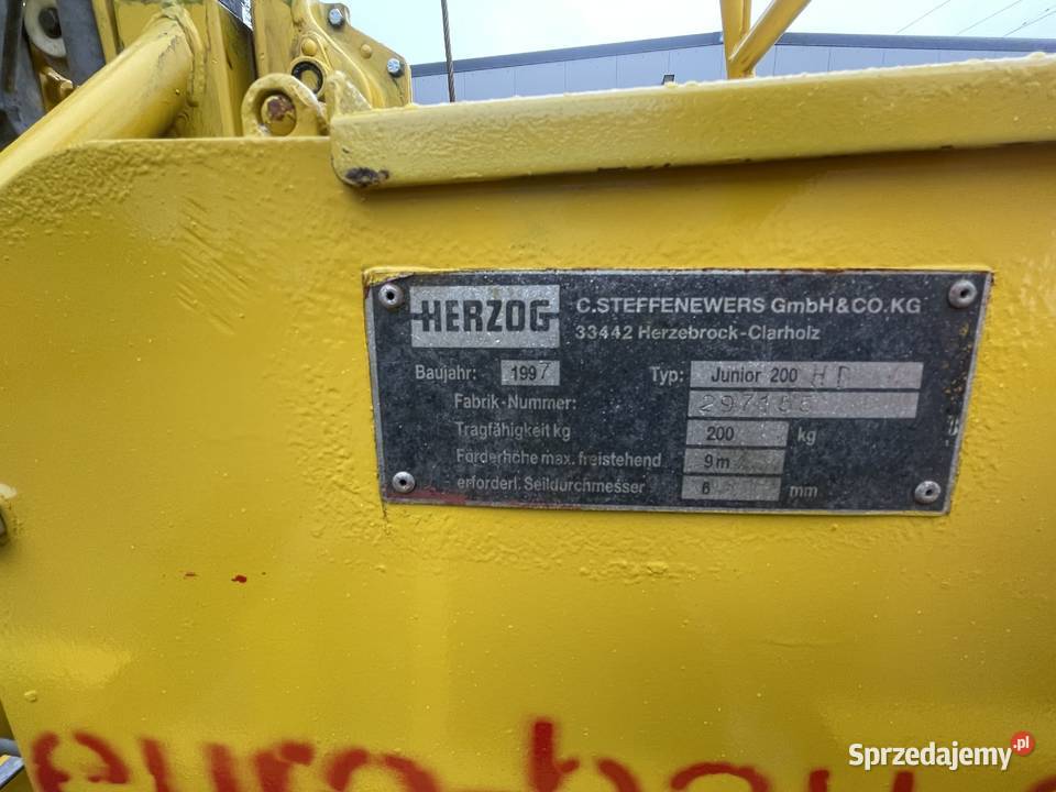 Winda Budowlana wyciąg HERZOG Junior 200 HD na Pozostałe Ślesin sprzedam