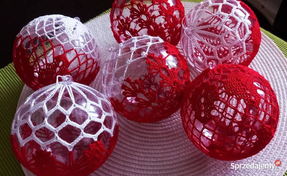 Bombki szydełkowane na kuli akrylowej sprzedam