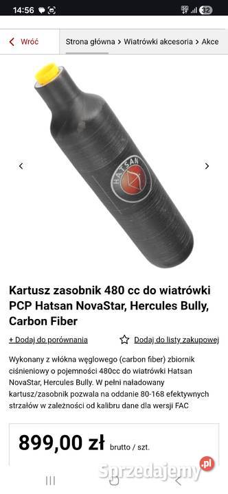 Butla 500cc 250 bar lufa 555 mm Piaseczno sprzedam