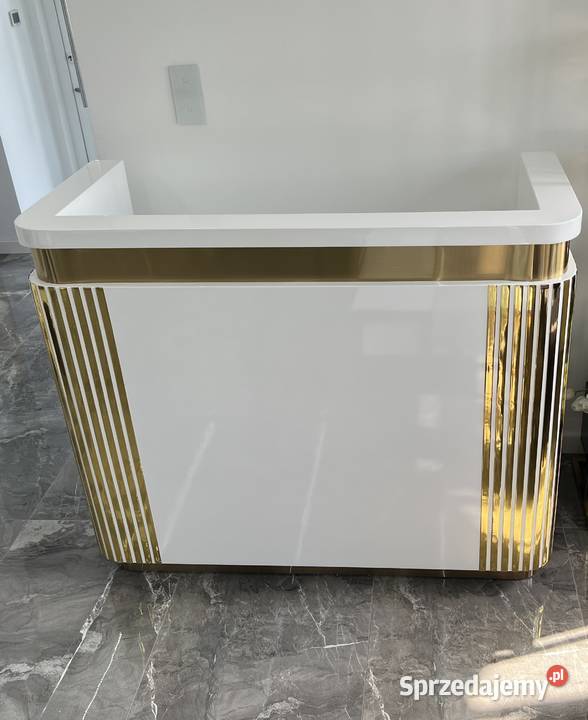 Biała złota lada sklepowa recepcja Premium Golkowice