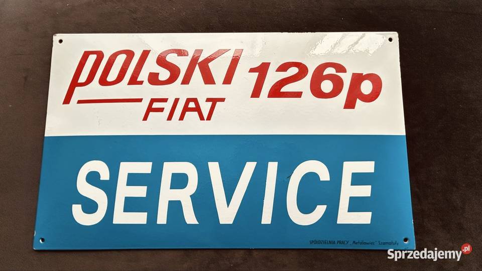 Szyld tablica Polski Fiat Service emalia Stobierna