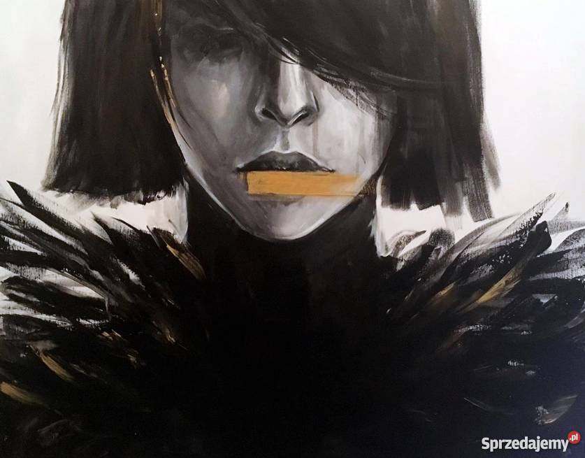 Duży obraz portret abstrakcja kobieta nowoczesny Warszawa
