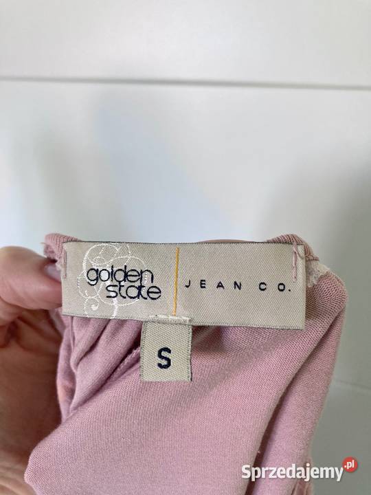 Śliczna bluzka Golden State USA pudrowy róż z dekoltem podkarpackie Nisko