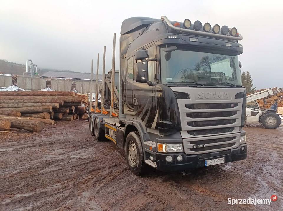 Scania R450 do drewna dźwig zabudowa aluminiowa małopolskie Sidzina sprzedam