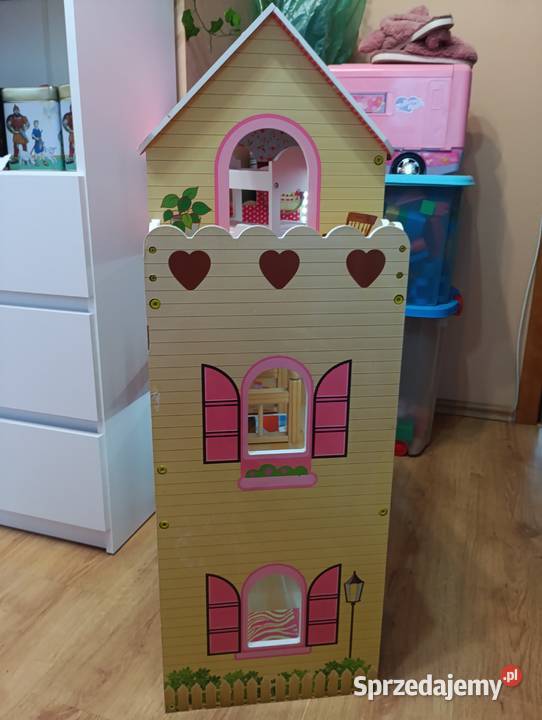 Drewniany domek lalek XXL podświetlany Gościno