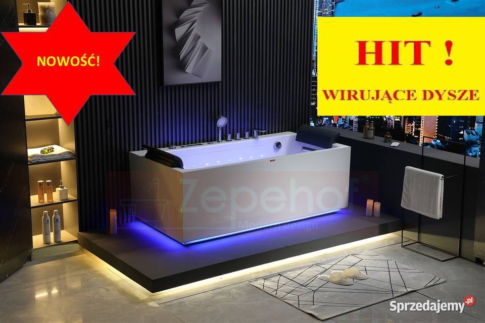 Wanna z hydromasażem EB185 prostokątna Grabówka
