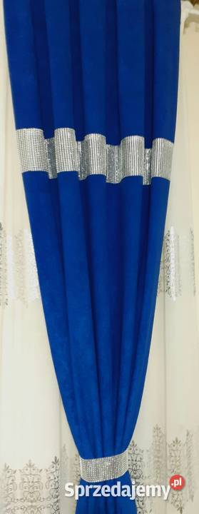 Zasłony pluszowe chabrowe