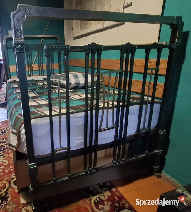 zabytkowe łóżko stalowe secesyjne ozdobne Warszawa