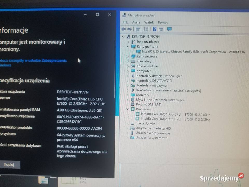 Komputer DELL optiplex 755 E7500 4GB250GB HDD Rymanów