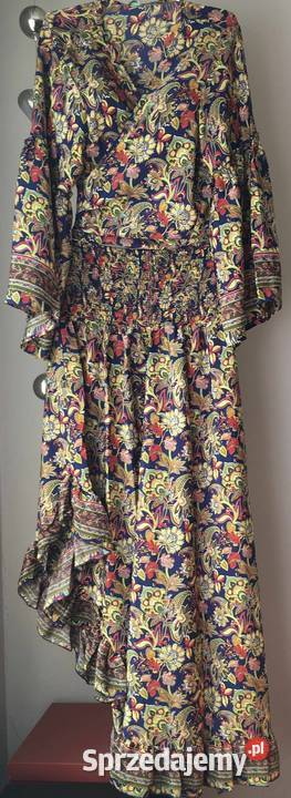 Komplet BOHO bluzka spódnica jedwab 12 kolorów Warszawa