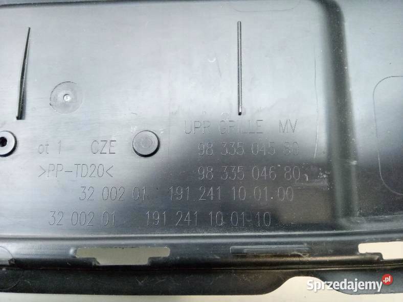 KRATKA ZDERZAKA PRZÓD ATRAPA LIFT 23R 9833504580 Motoryzacja