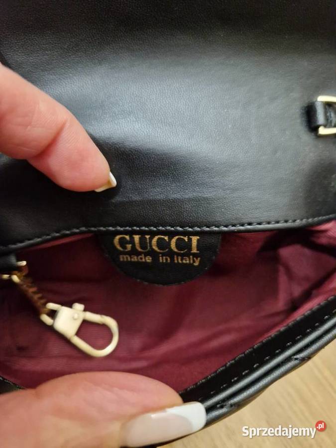 Torebka GG mini Marmont czarna pikowana bordowe Września