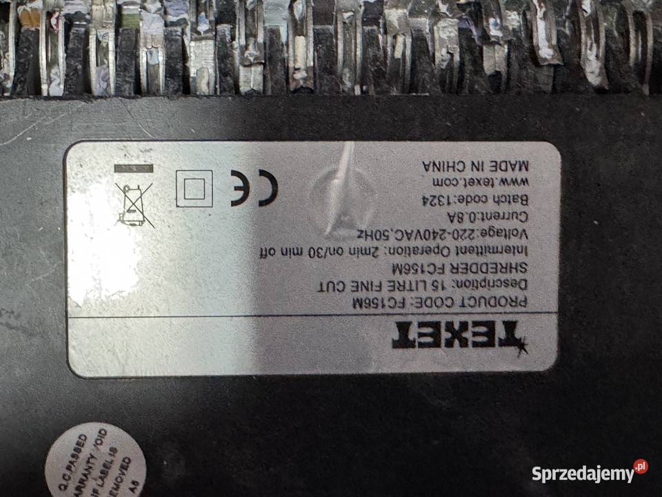 Niszczarka dokumentów TEXET Kielce sprzedam