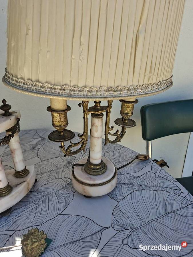 kominkowy zegar francuski plus dwie lampki nocne Wyposażenie wnętrz Rzeszów sprzedam