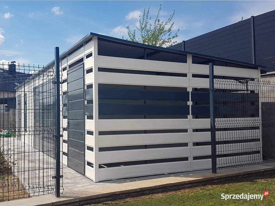 Domek ogrodowy 84 m zadaszenie 24 m biały ciemny Łódź