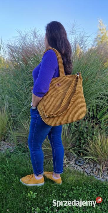 Duża musztardowa torba handmade Na ramię  dolnośląskie Wrocław