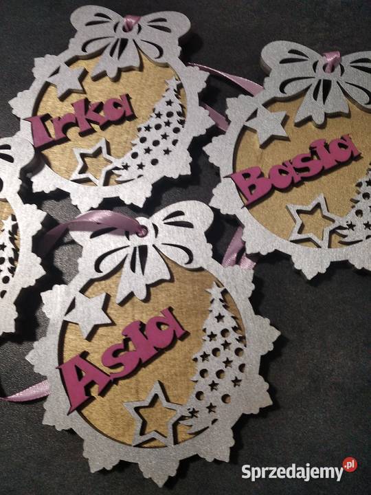 Bombka drewniana dowolne imię święta Mikołaj Warszawa