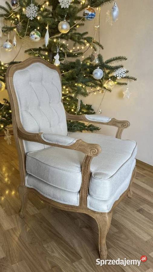Fotel ludwikowski dębowy wielkopolskie Wilczyn
