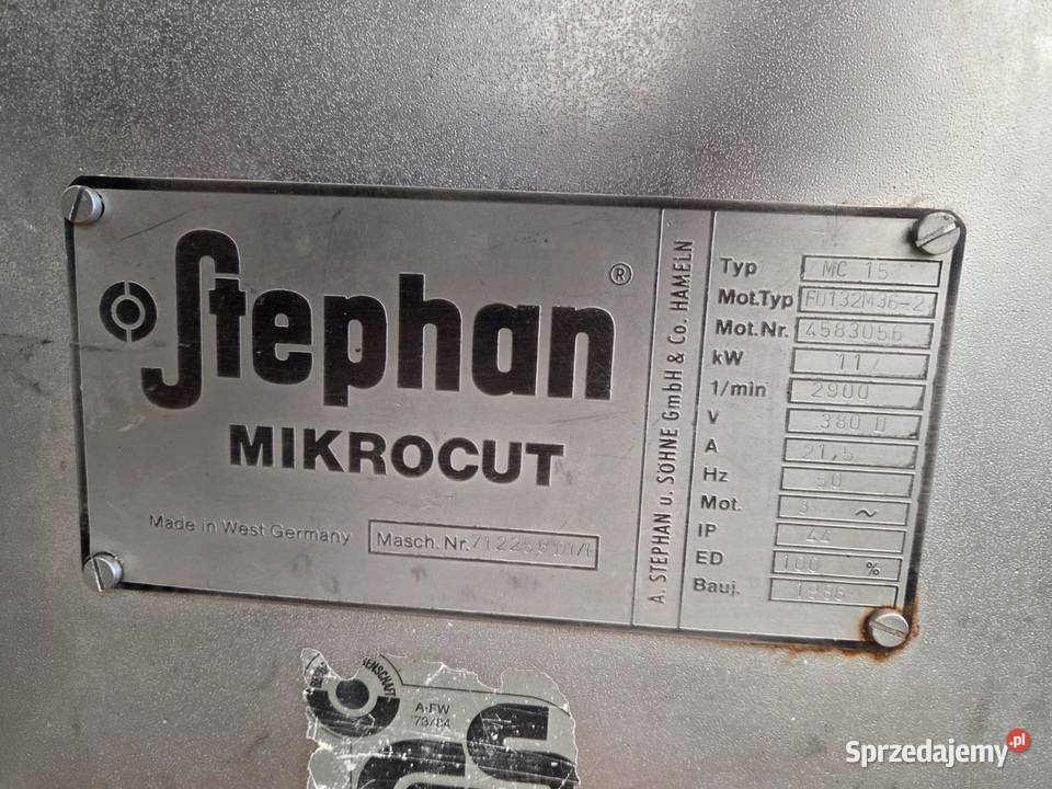 Stephan MC 15 Mikrokuter Emulgator wielkopolskie Krotoszyn