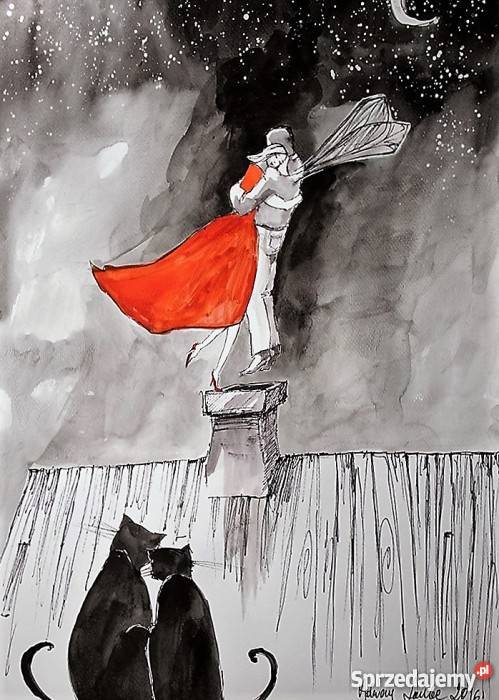 Akwarela Przed świtem artystki plastyka Adriany Katowice