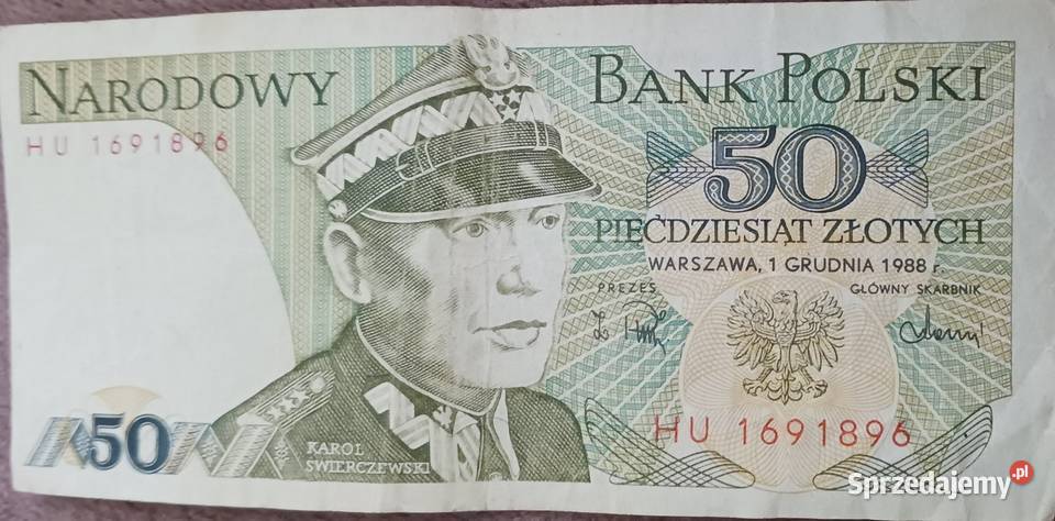 50 złotych 1 XII 1988 r seria HU Kolekcje Konin