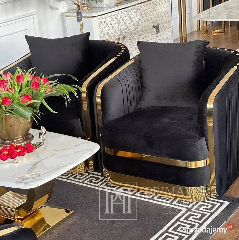 Sofa glamour do salonu plisowana klasyczna 75cm Warszawa