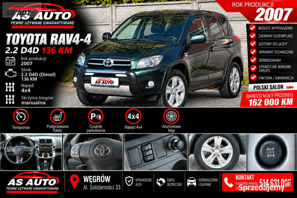 Toyota RAV4 22D4D 136 światła do jazdy dziennej Węgrów