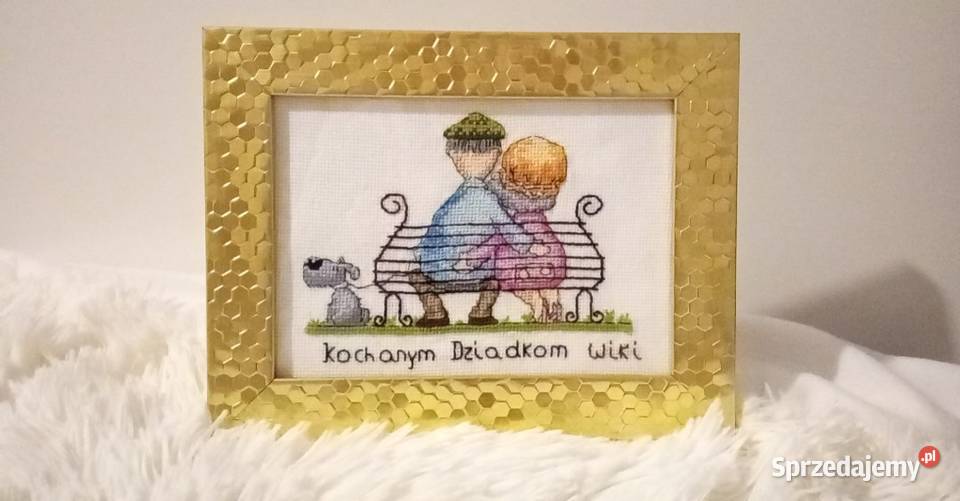 Personalizowany haftowany obrazek Babci i Dekoracje i ozdoby sprzedam
