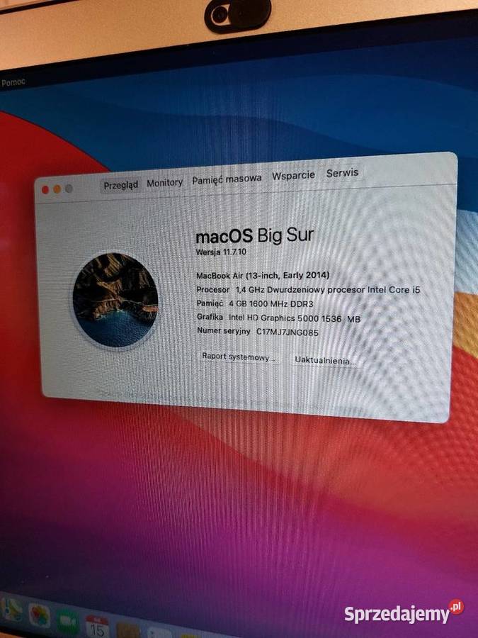 MacBook Air 13 2014 4GB RAM 128GB 132 cykli Warszawa