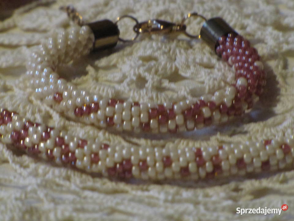 Komplet koralikowy rękodzieło Pruchnik