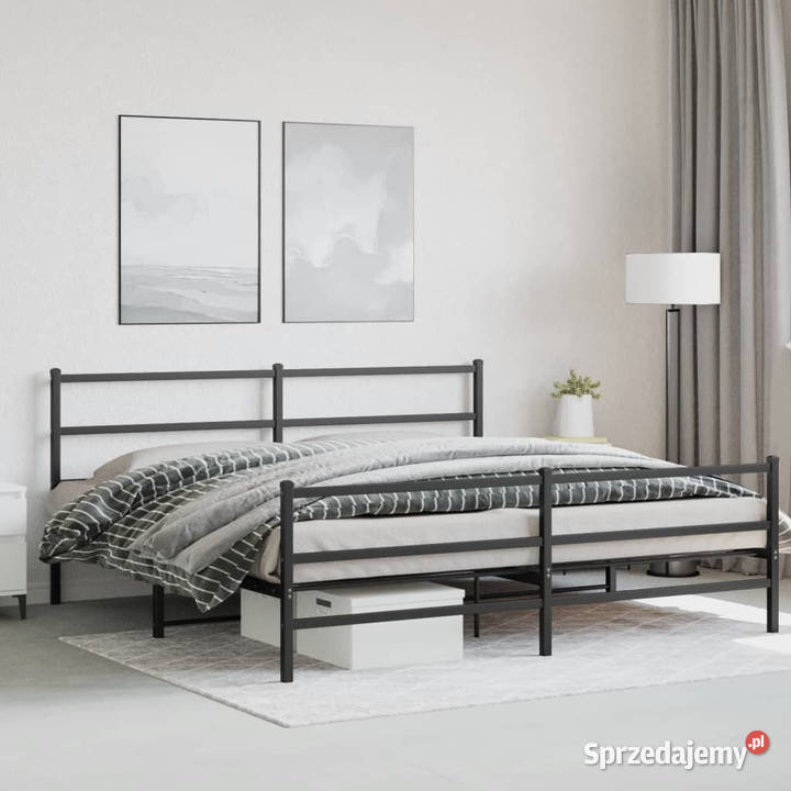 Łóżko Metalowe Czarne Rama Łóżka Ze Stelażem 90cm mazowieckie sprzedam
