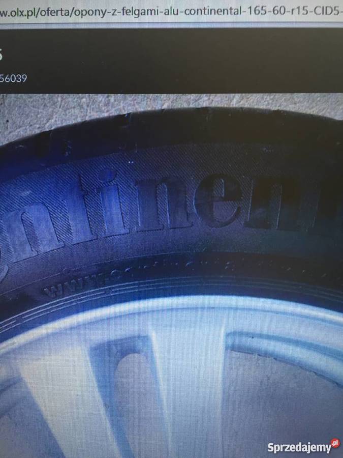 Opony z felgami Alu continental 165 60 r15 Pawłowice