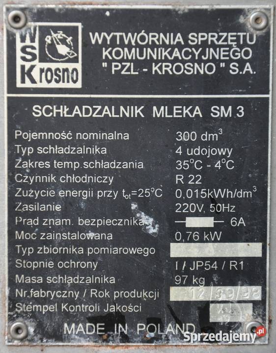 Schładzalnik mleka SM3 Siemkowice