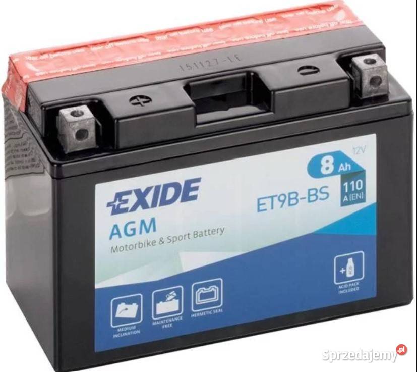 Akumulator motocyklowy EXIDE ET9BBS YT9BBS 12V Wrocław
