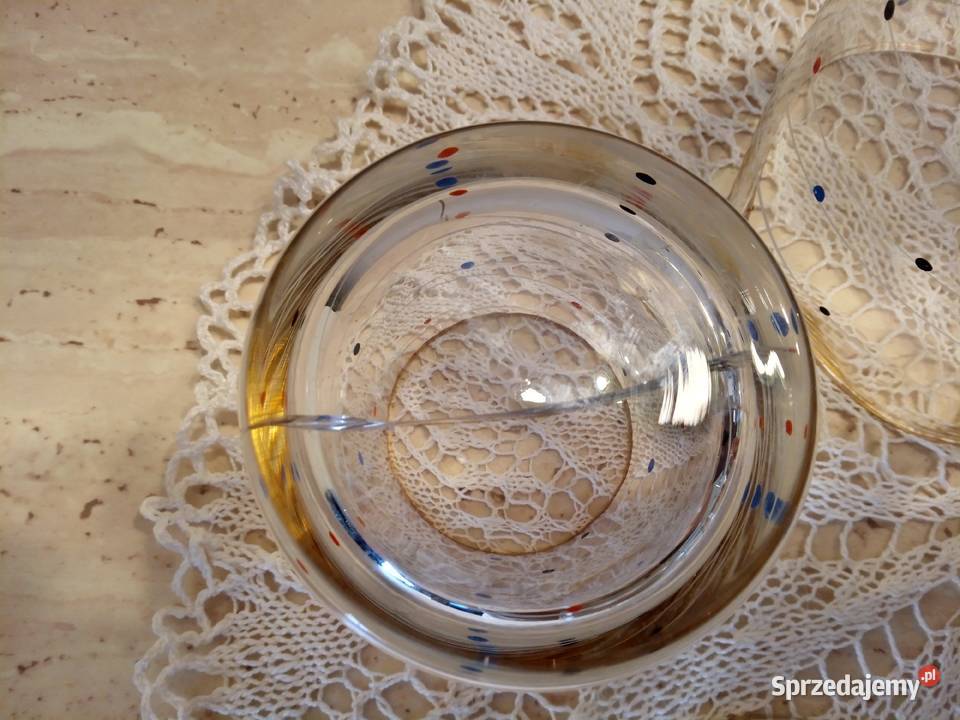 Dzbanek 4 szklaneczki w kropeczki lata 60 Nakło nad Notecią