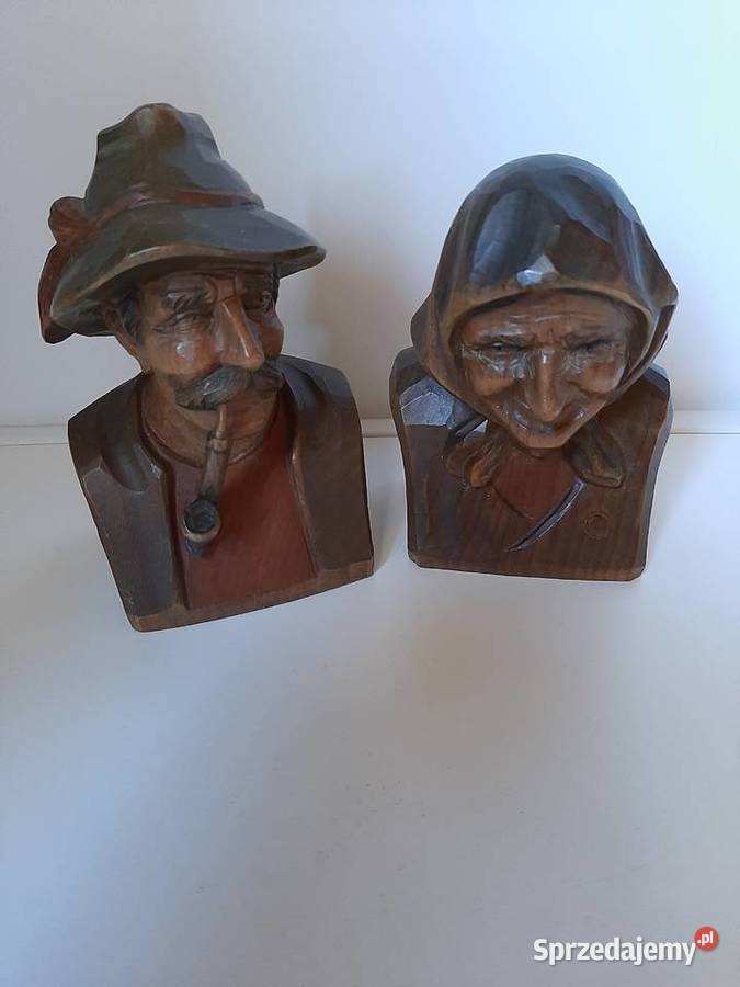 Rzeźba z drewna Baba i Chłop Lubień