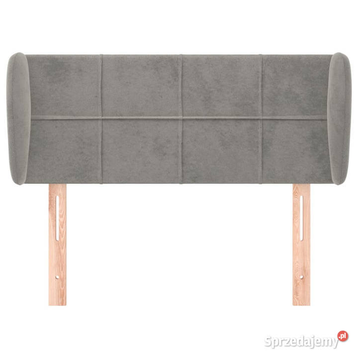 Zagłówek uszak jasnoszary 103x23x7888 aksamitny Warszawa