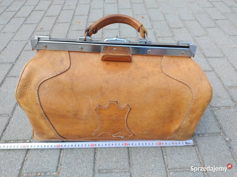 Stara torba lekarska skórzana skóra lata 60 70 Gdynia