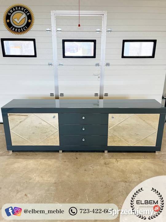 Komoda szary połysk w stylu Glamour Szczecin