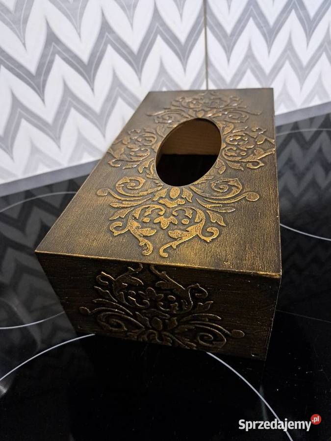 Chustecznik drewniany 3D ornamenty złoto opolskie Kędzierzyn-Koźle