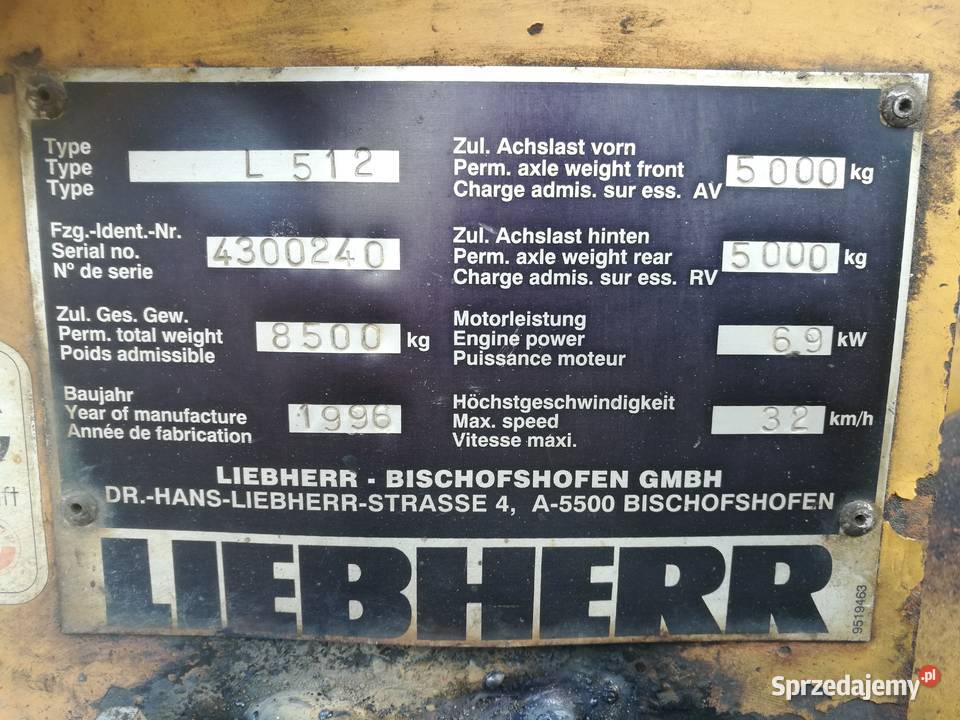 Ładowarka Liebherr L512 małopolskie