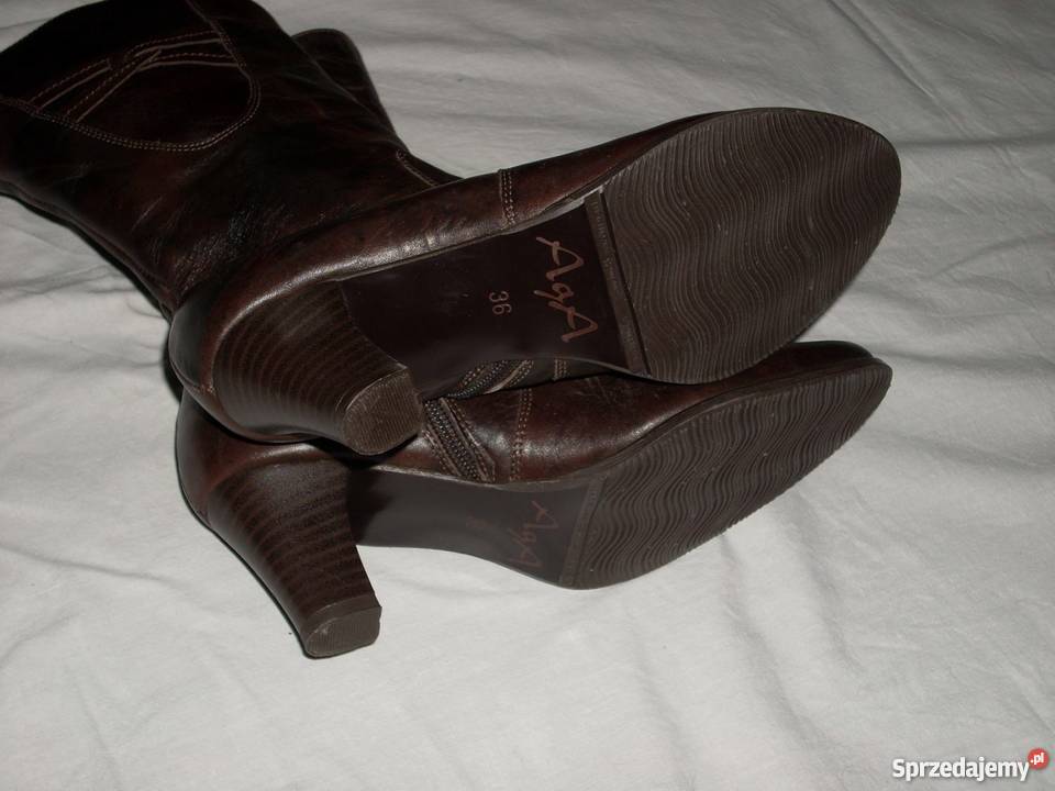 NOWE skórzane kozaki 35 36 wygodne skóra nat Nowy Sącz