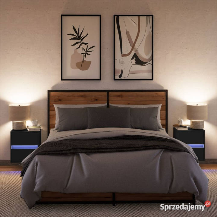 Wiszące szafki nocne z LED 2 czarne WM3307964 Nocne Warszawa