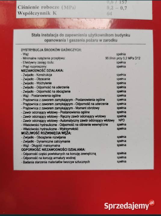 Supron 3 Hydrant wewnętrzny z wężem pólsztywnym Świnoujście sprzedam