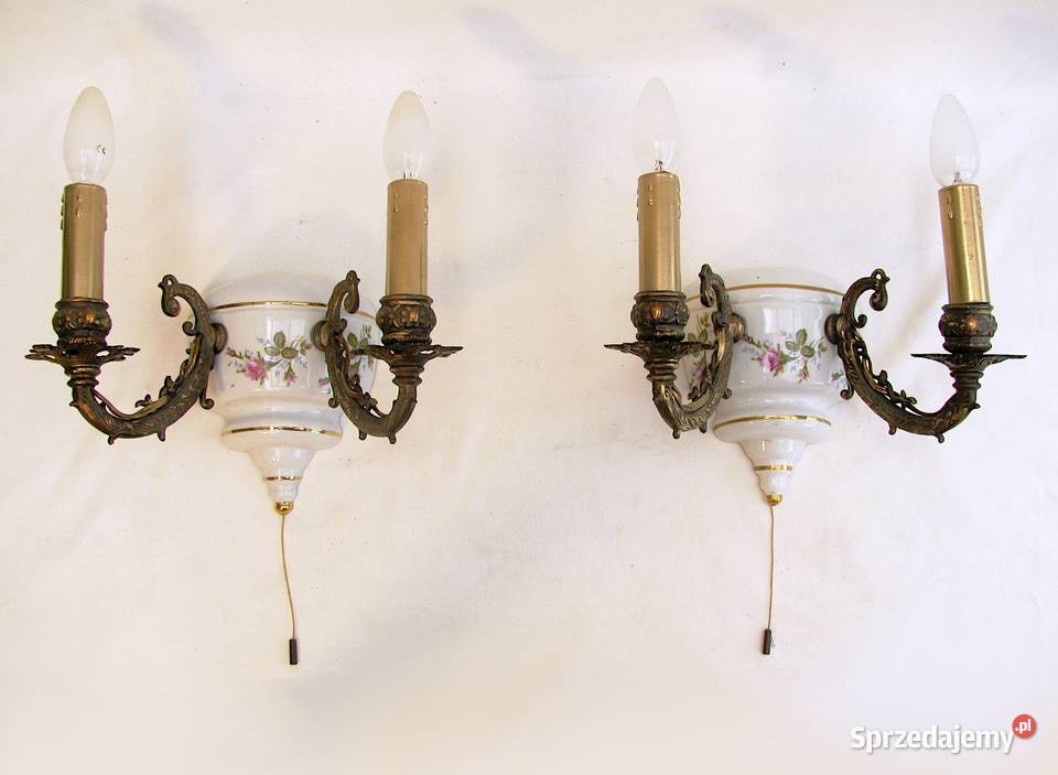 2 kinkiety podwójne ceramiczne